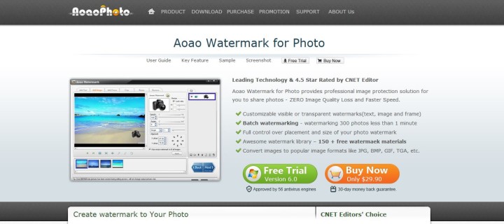 Scarica gratis il software di watermark di Aoao